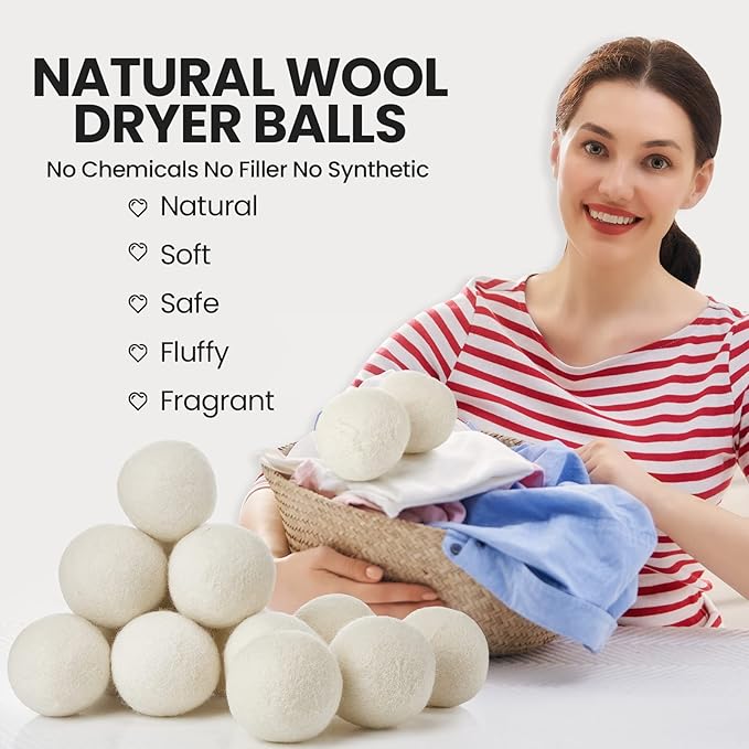 26 Pieces Wool Dryer Balls Set 24 XL Reusable Wool Balls - Image 6