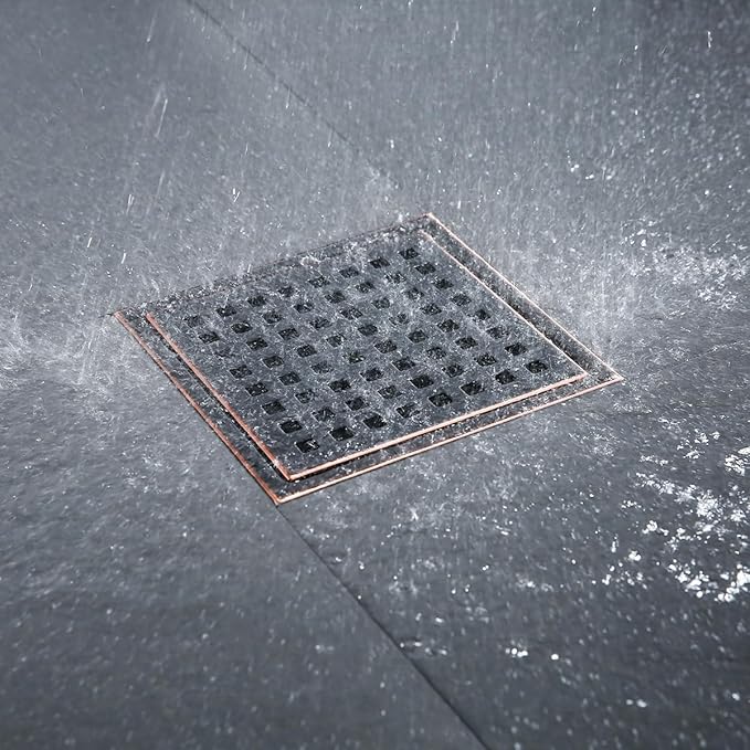 RANDOM 6 Inch Square Shower Floor Drain - Image 4