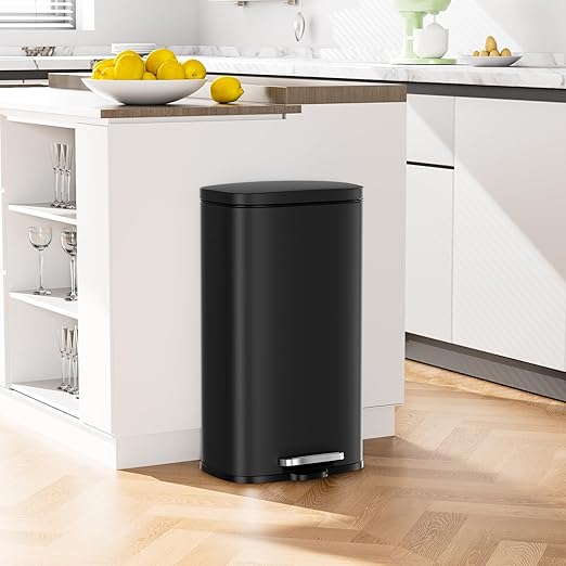 Arlopu13.2 Gallon Step Trash Can, Stainless Steel Garbage Bin, Soft-Close - Image 5