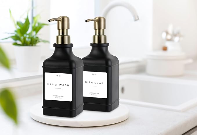 Emerson Essentials Soap Dispenser, Dish Soap Dispenser, Soap Bottle Bathroom Set - Image 4