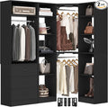 Corner Closet System with 3 Drawers, Corner Closet Organizer System with 13 by Besiost