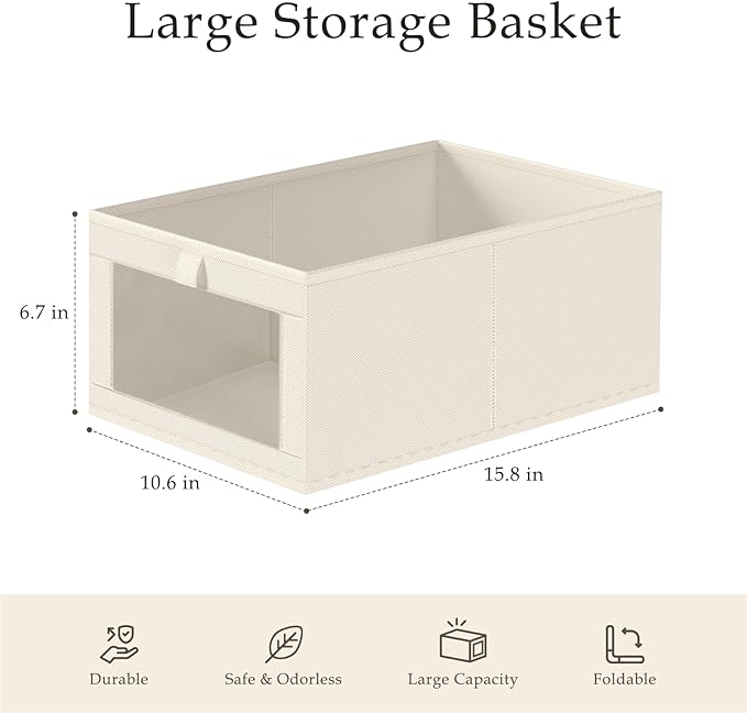 Criusia 6 Pack Linen Closet Organizers and Storage, Large Linen Closet Baskets - Image 3