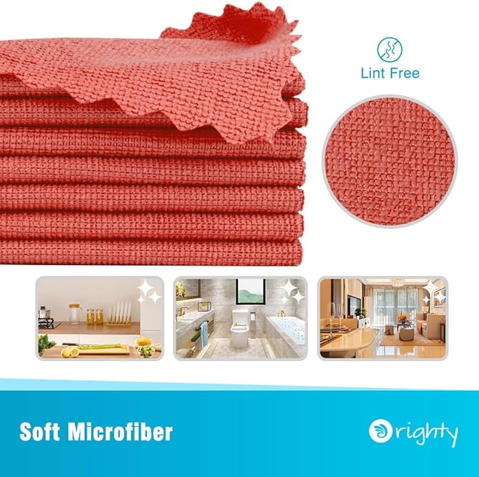 Orighty Cleaning Cloths, Shop Towels 100 Pack, Shop Rags Reusable, Microfiber - Image 2