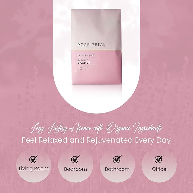 Expressive Scented Fresh Scent Pouches – Perfect Rose Petal Air Freshener – - Image 4