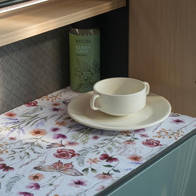 Floral Shelf and Drawer Liner for Kitchen Cabinets, 12IN x 20FT Non-Adhesive - Image 5