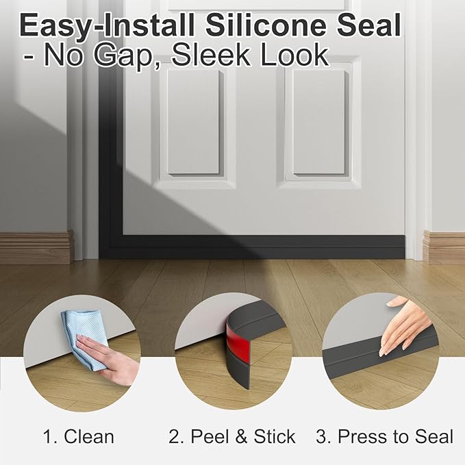 Heavy-Duty 20 ft x 2 in Weather Stripping, Door Draft Stopper Silicone Seal - Image 5