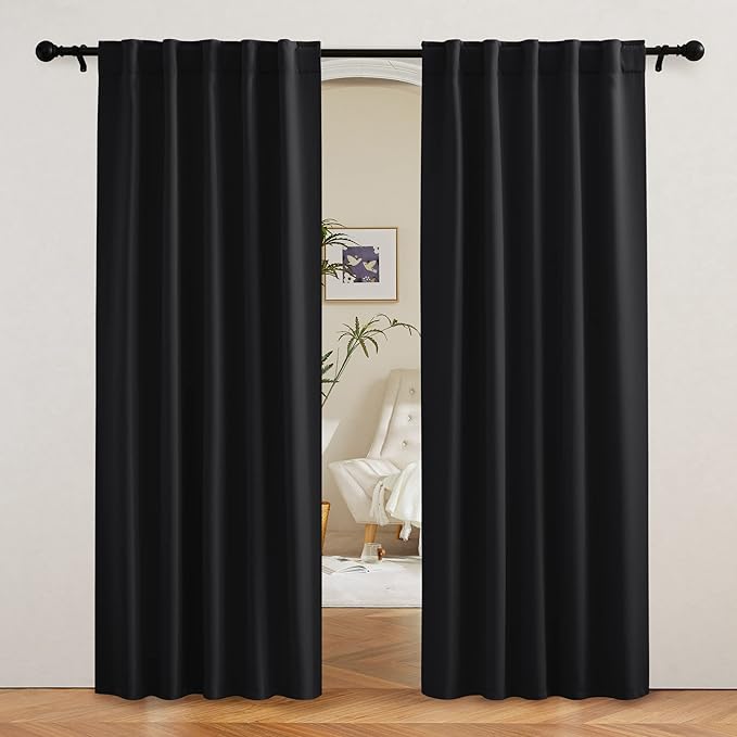 RYB HOME Blackout Curtains 80 inches Long Thermal Insulating Large Window by RYBHOME