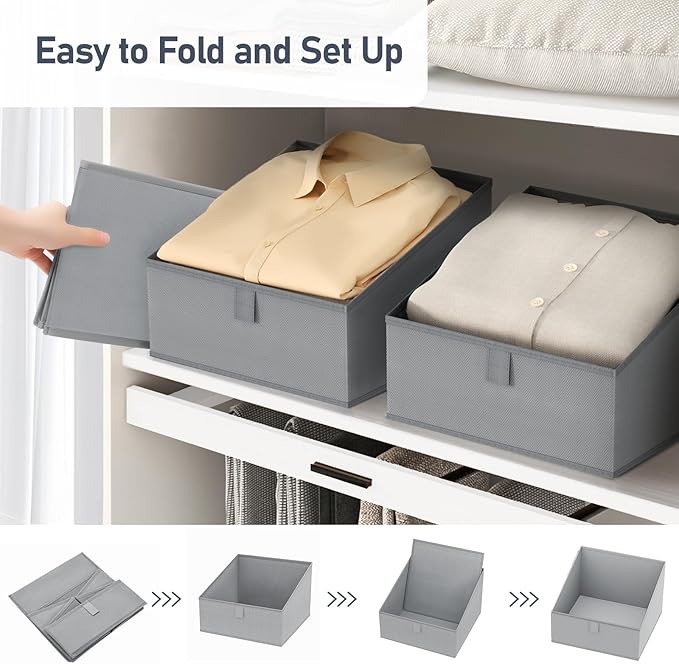 DIMJ Storage Bins for Closet, Trapezoid Storage Bins - Image 5