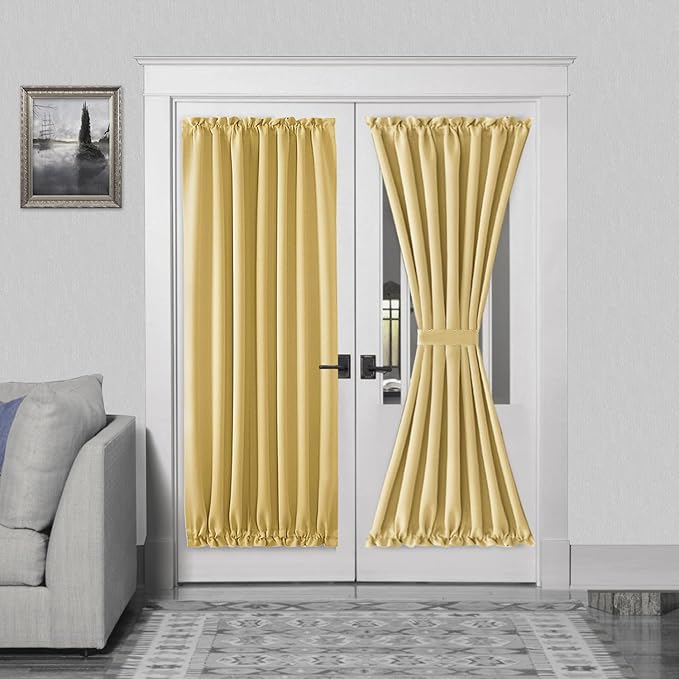 DWCN French Door Curtains – Rod Pocket Thermal Blackout Curtain by DWCN