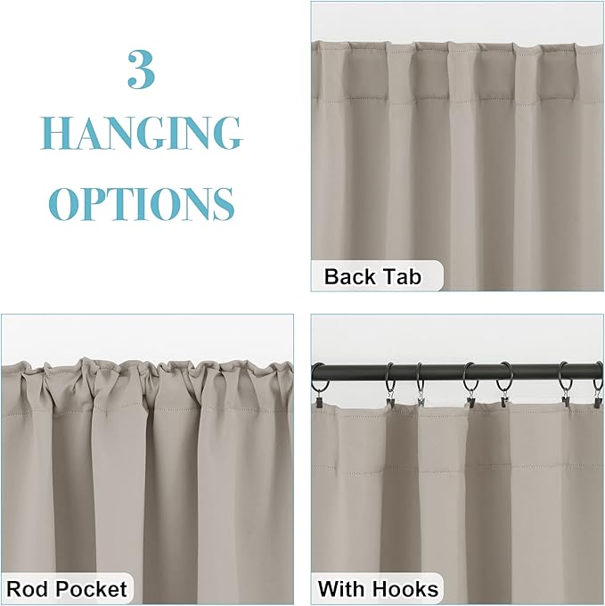 RYB HOME Blackout Curtains for Living Room Thermal Insulated Privacy Window - Image 6