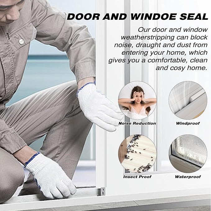 2Pcs×196" Wedge Weather Stripping Door Seal Strip - Image 7