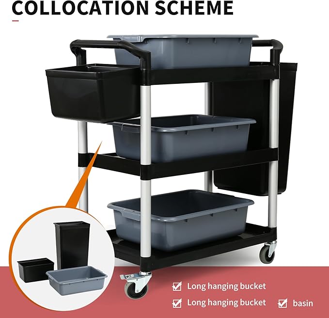 3-Tier Utility Rolling Cart - Image 4
