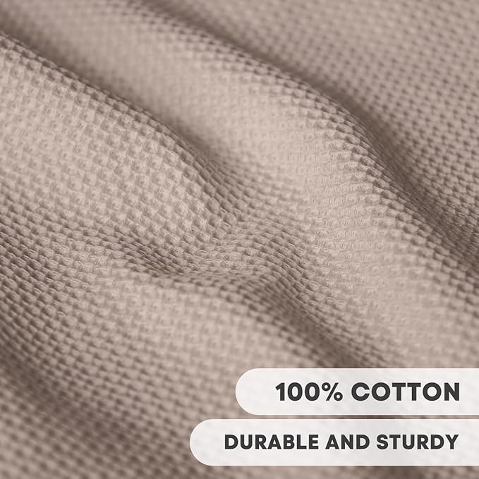 Artoid Mode 100% Cotton Brown Waffle Weave Kitchen Dish Cloths, 12x12 Inch - Image 2