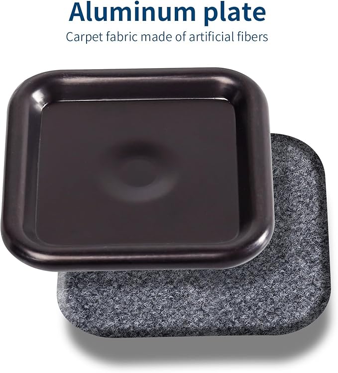 Ezprotekt 1 3/4" Square Reusable Felt Furniture Caster Cups - Image 5