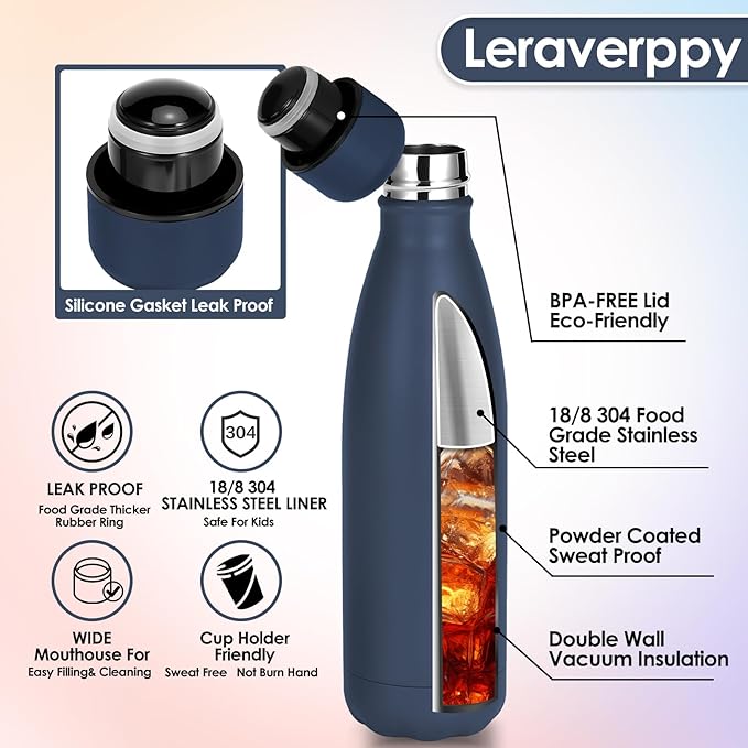 25oz Cola-Bottle Shaped Stainless Steel Leak-proof Water Bottle, Double Wall - Image 4