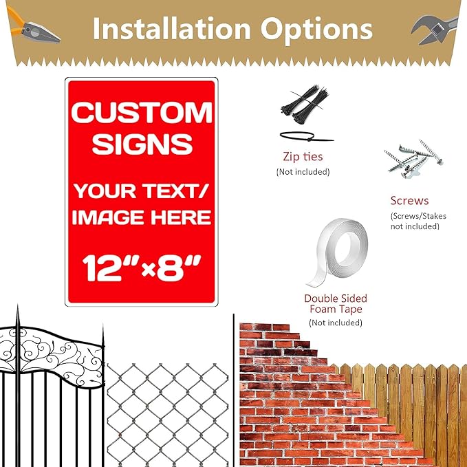 custom company signs, Aluminum Weatherproof Metal Sign Multiple Sizes Custom - Image 4