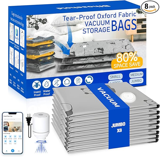 8 Pack Tear-Proof Jumbo Vacuum Storage Bags by Unknown