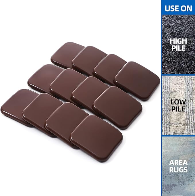 Square Furniture Sliders for Carpet, Reusable Furniture Movers Sliders - Image 2