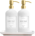 Vine Creations Glass Soap Dispenser, 2 Pack Kitchen Soap Dispenser Set by VineCreations