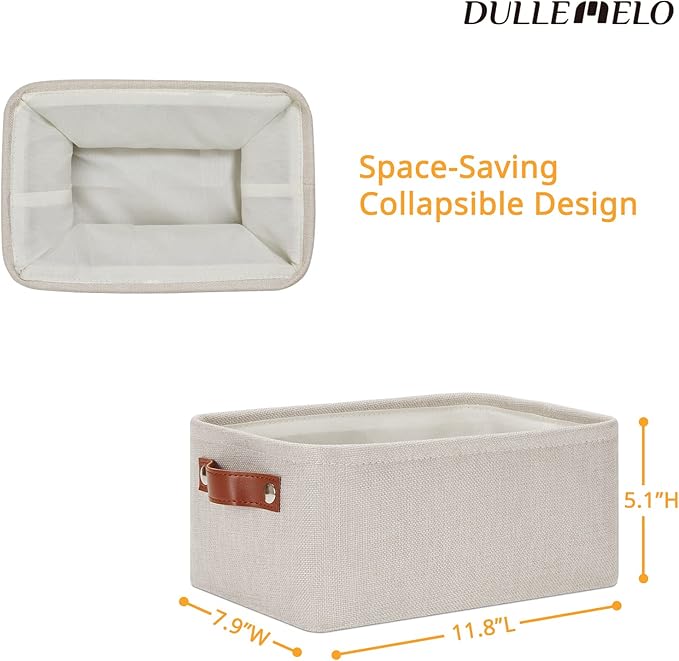 DULLEMELO Small Storage Basket for Shelves, Small Fabric Collapsible - Image 9