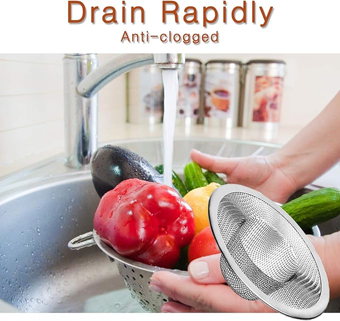 2pcs Heavy Duty Stainless Steel Slop Basket Filter Trap, 3.54" Top / 1.65" Mesh - Image 5