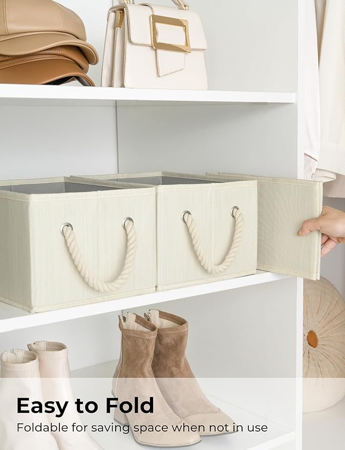 StorageWorks Storage Baskets for Shelves, Foldable Fabric Closet Storage Bins - Image 4
