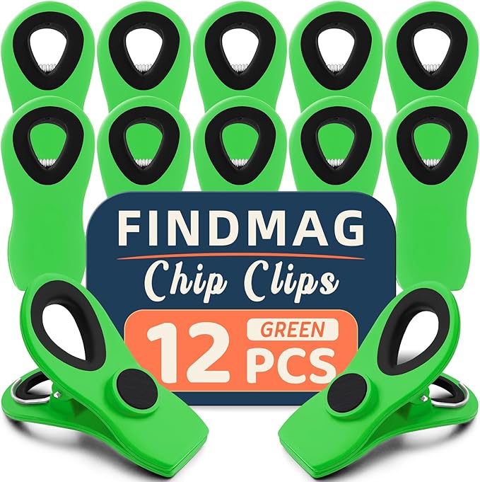 FINDMAG Big Chip Clip, Cute Magnet Clips Refrigerator Sealing Clip, Plastic by FINDMAG