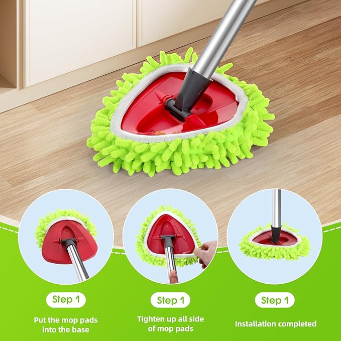 4 Pcs Spin Mop Heads Replacements & 1 Base Set - Image 4