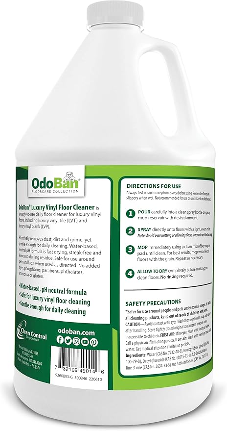 OdoBan Ready-to-Use Luxury Vinyl Floor Cleaner, Streak Free and Neutral PH - Image 2