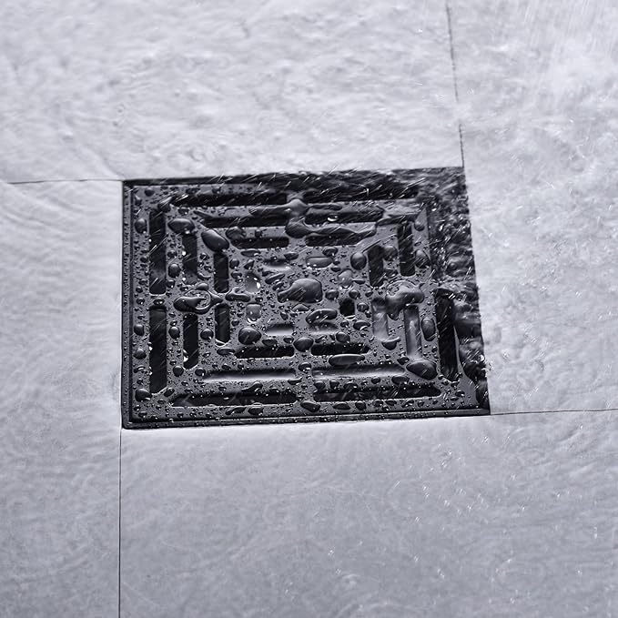 RANDOM 4 Inch Black Shower Drain Square - Image 9