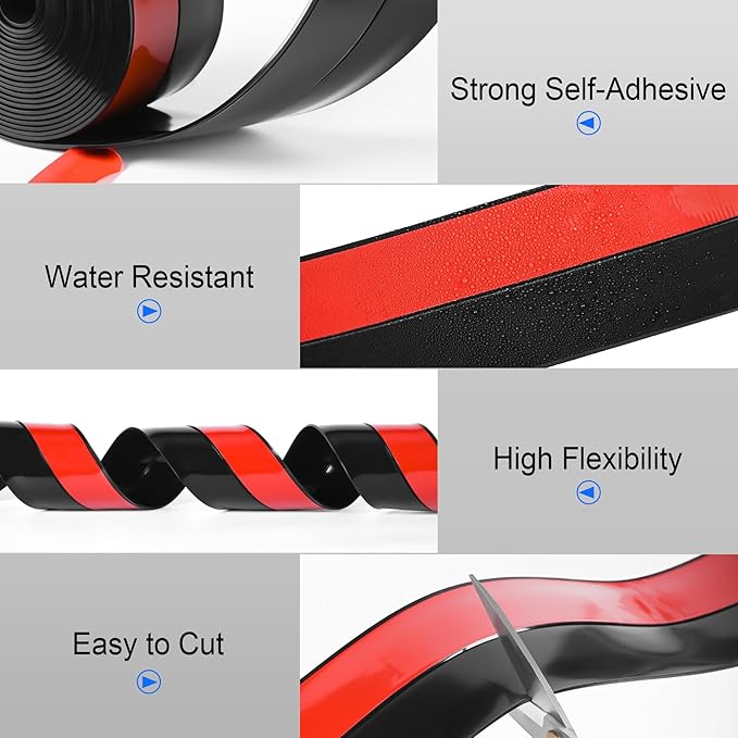 ToLanbbt Weather Stripping Silicone Door Seal Strip 2 in x 20 ft Door Draft - Image 5