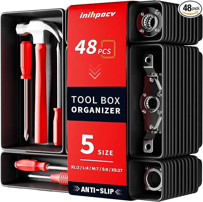 【48PCS & 5 Sizes】Tool Box Organizer Tray, Toolbox Drawer Organizer by Unknown