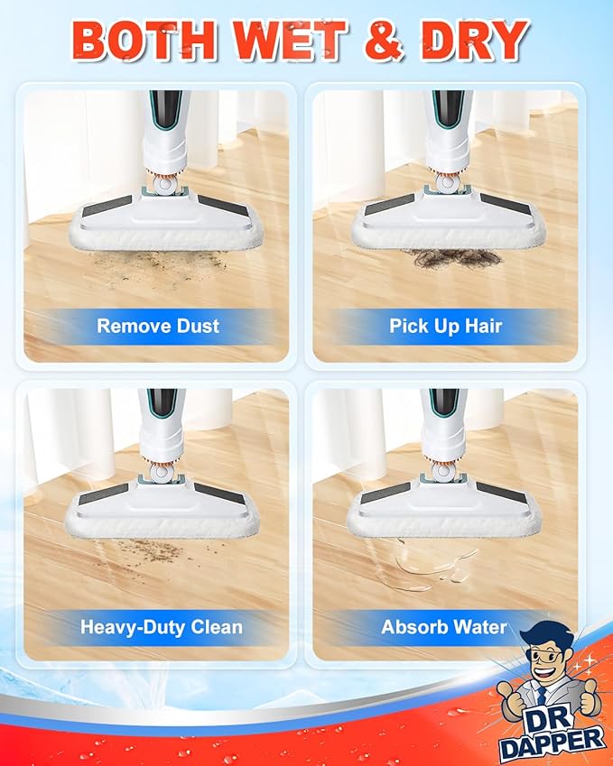 DR DAPPER 2 Pack SMP01 Steam Mop Replacement Pads Compatible - Image 4