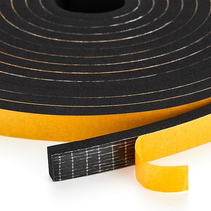 50 Feet Weather Stripping Door Seal, 3/8" Wide X 1/8" Thick Door Seal Strip by Ravinte