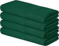 Artoid Mode 100% Cotton Dark Green Waffle Weave Kitchen Dish Cloths, 13x28 Inch by ArtoidMode