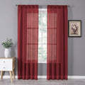 Tollpiz Sheer Curtain Linen Textured Bedroom Curtains Sheer Light Filtering Rod by Tollpiz