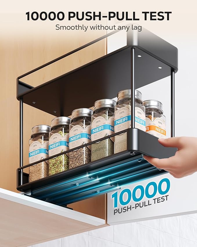 Nieifi Spice Rack Organizer for Cabinet, Vertical Spice Rack Pull Out, - Image 3