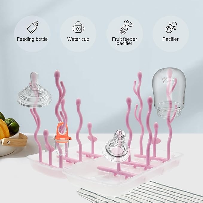 Travel Baby Bottle Drying Rack, Foldable Portable Bottle Drying Rack, Holds Up - Image 5