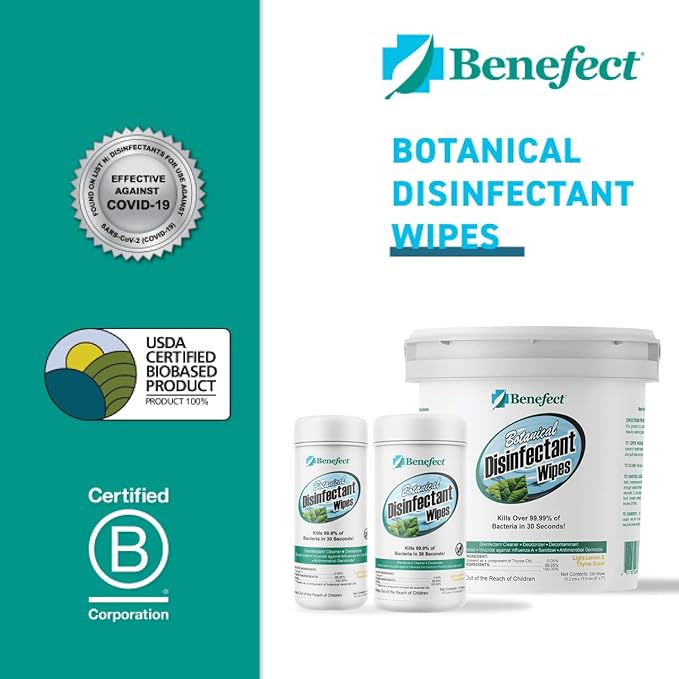 Benefect Botanical Disinfectant Wipes – 750 Sanitizing Wipes. 3 Pack of 250 - Image 7