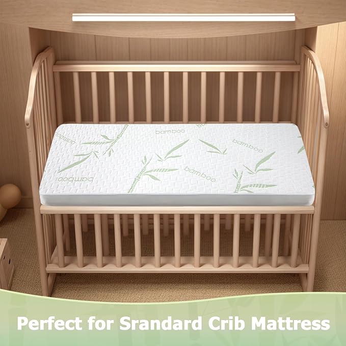 Mattress Protector Soft Crib Rayon Bamboo Waterproof Mattress Pad Cover - Image 4