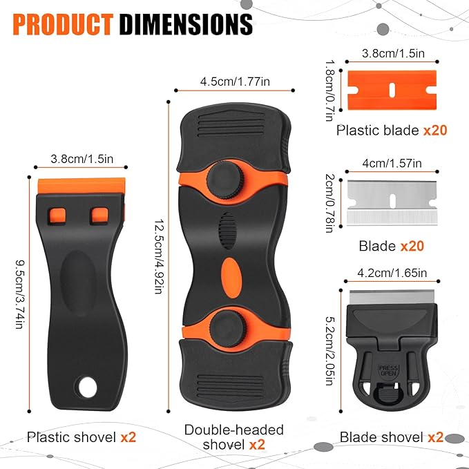 6 Pack Razor Blade Scraper Tool, Razor Scraper, Paint Scraper - Image 2