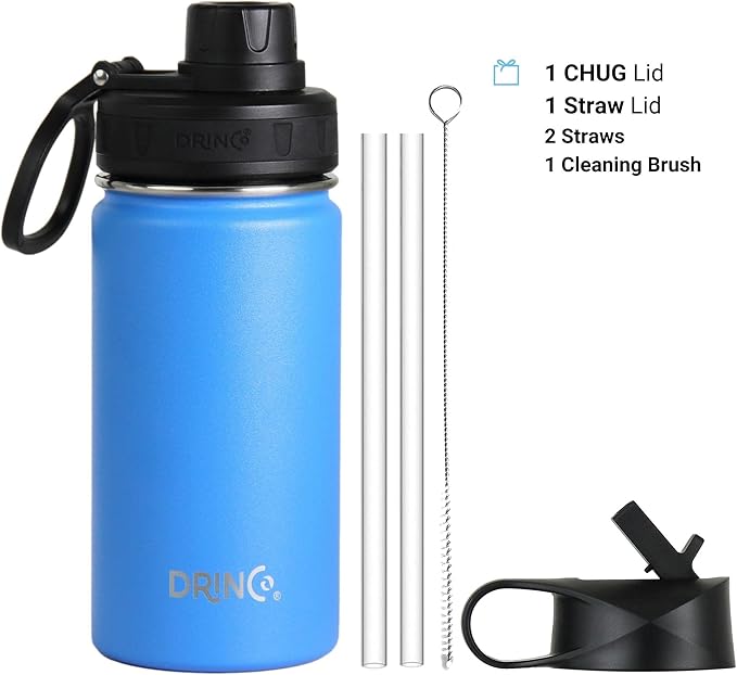 DRINCO Stainless Steel Water Bottle Spout Lid Vacuum Insulated Double Wall - Image 2