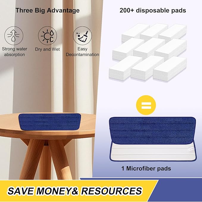16.5 Inch Reusable Mop Pads Microfiber Spray Mop Replacement Heads - Image 7