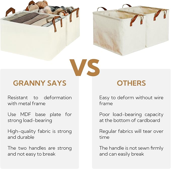GRANNY SAYS Storage Baskets for Shelves, Closet Organizer Bins, Clothes Storage - Image 4