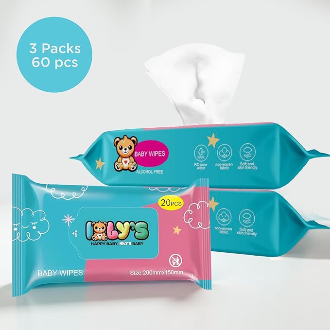 Ioly's Baby Wipes Unscented Wet Wipes 99% Water Based - Image 4