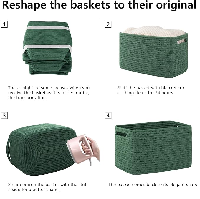 OIAHOMY 4 Pack Storage Baskets for Organizing, Cube Storage Bins for Shelves - Image 7