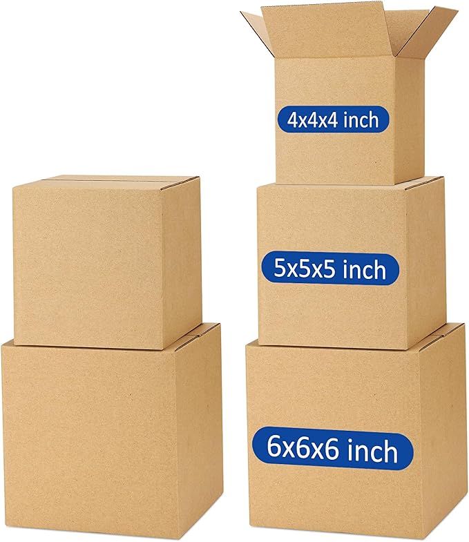 Assorted-Sizes-Shipping-Boxes-45-Pack: 4x4x4 & 5x5x5 & 6x6x6 by POEVER