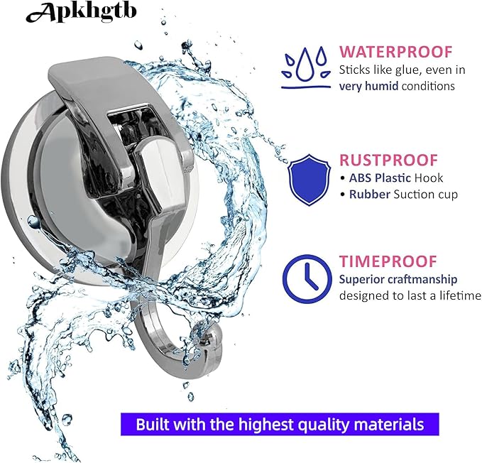 Heavy Duty Vacuum Suction Cup Hooks, 2 Pack - Image 5