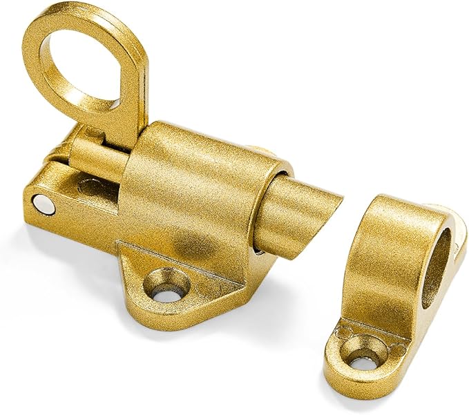 2 Packs Self-Closing Latches，Gold Spring Door Lock，Resilient Bolt Latch - Image 6