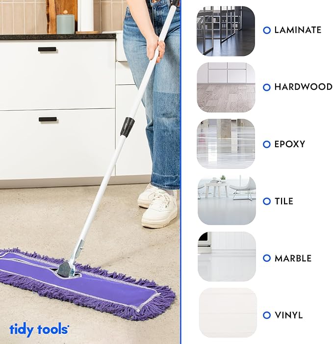 48 Inch Purple Commercial Dust Mop & Floor Sweeper - Image 7